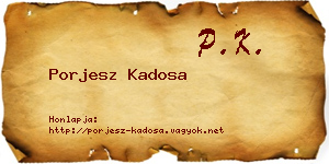 Porjesz Kadosa névjegykártya